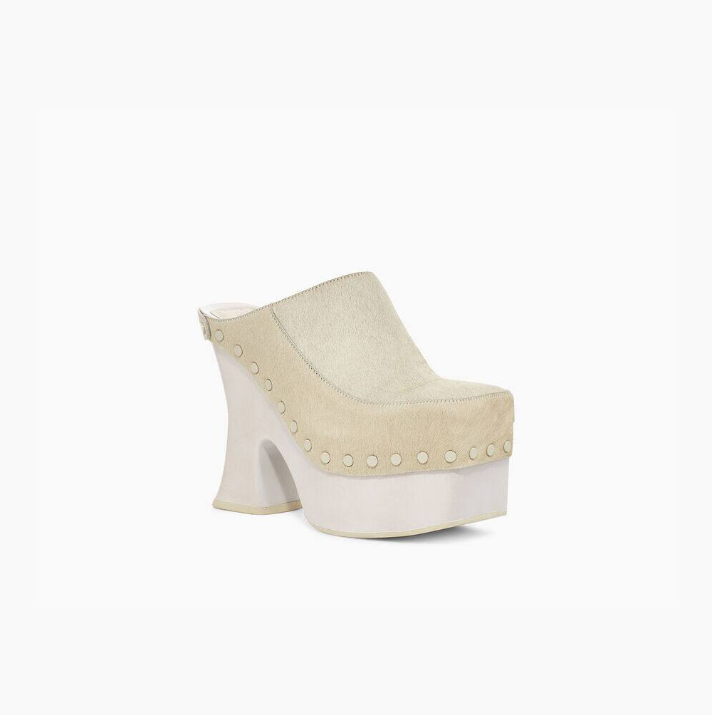 UGG Eckhaus Latta Boogie Platform - Boots Dame - Hvite (NO-S190)